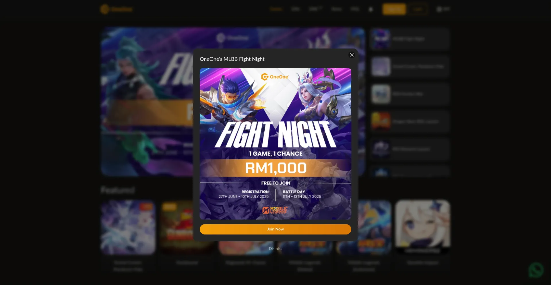 Website screenshot of Oneone.com