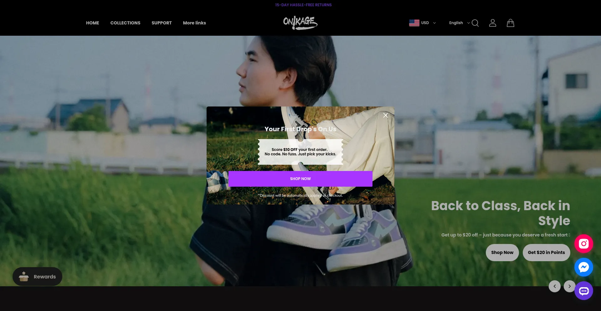 Website screenshot of Onikage.com