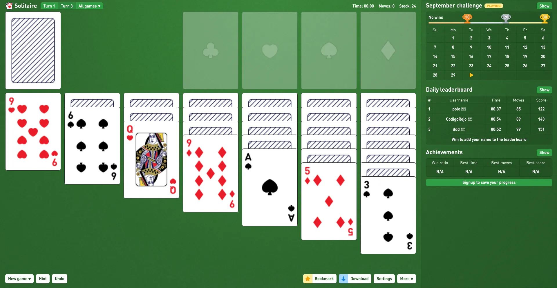 Online-solitaire.com Screenshot