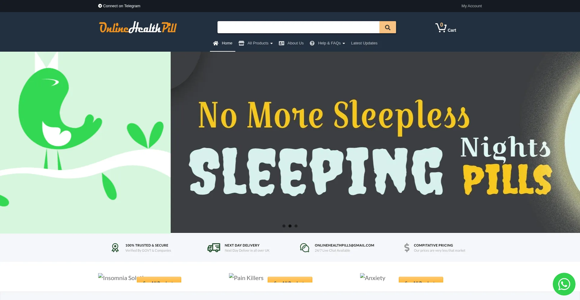 Onlinehealthpills.com Screenshot