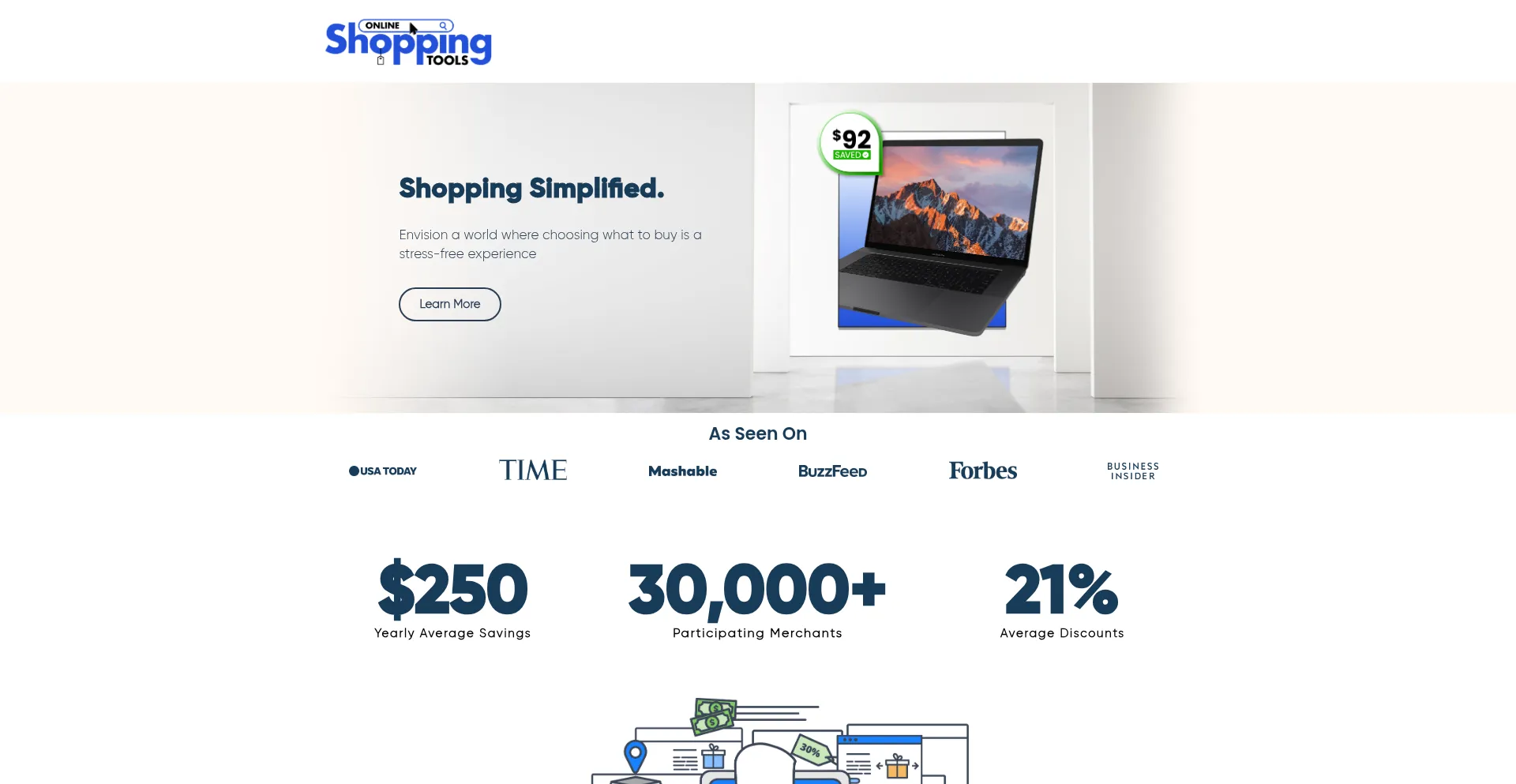 Website screenshot of Onlineshoppingtools.com