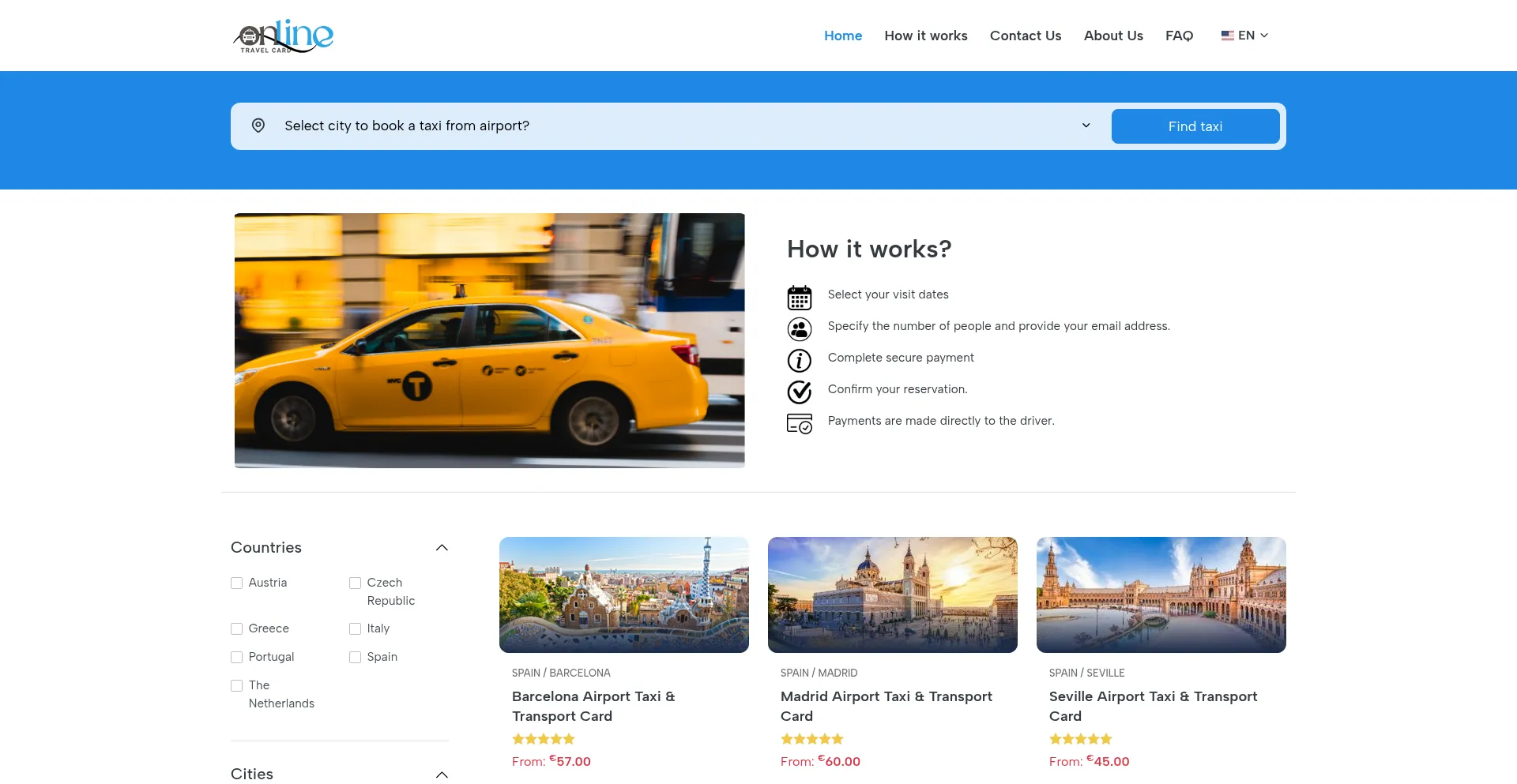 Onlinetravelcard.com Screenshot