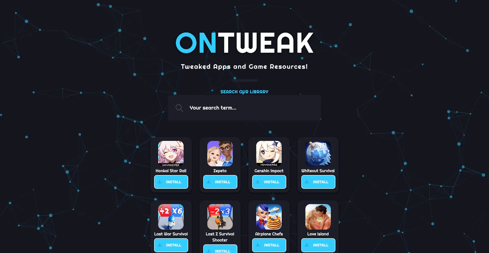 Website screenshot of Ontweak.com
