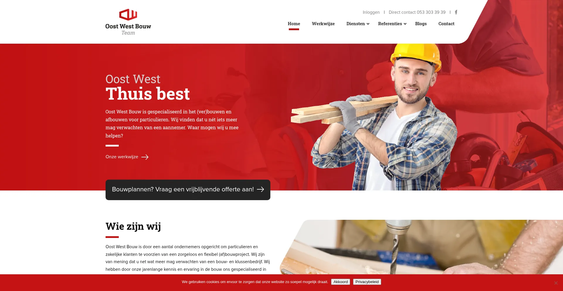 Oostwestbouw.nl Screenshot