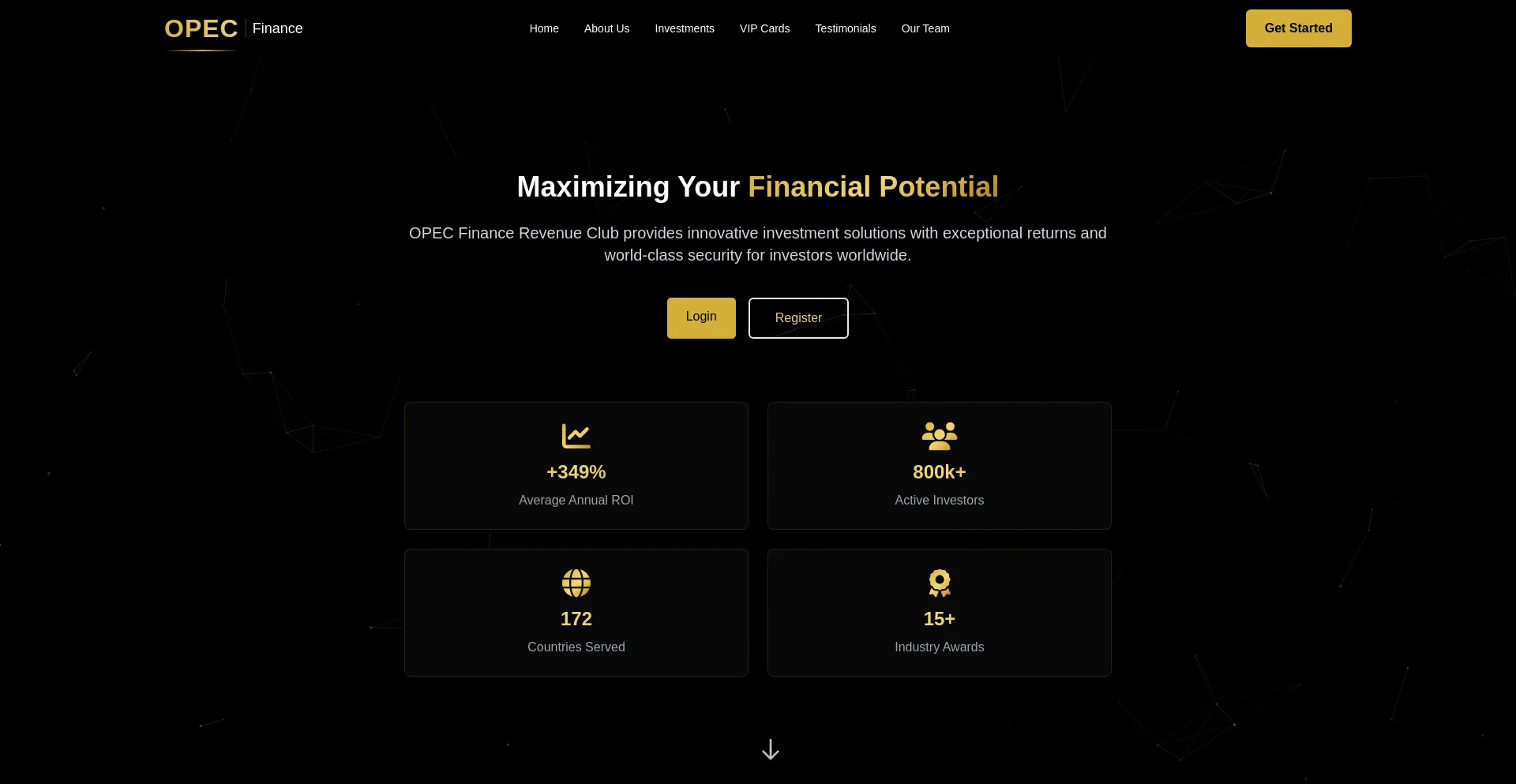 Website screenshot of Opecfinancerevenue.club
