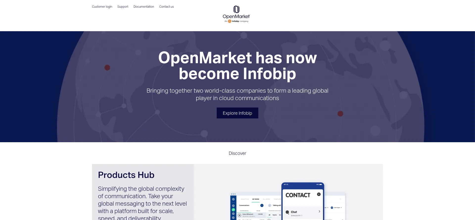 Website screenshot of Openmarket.com