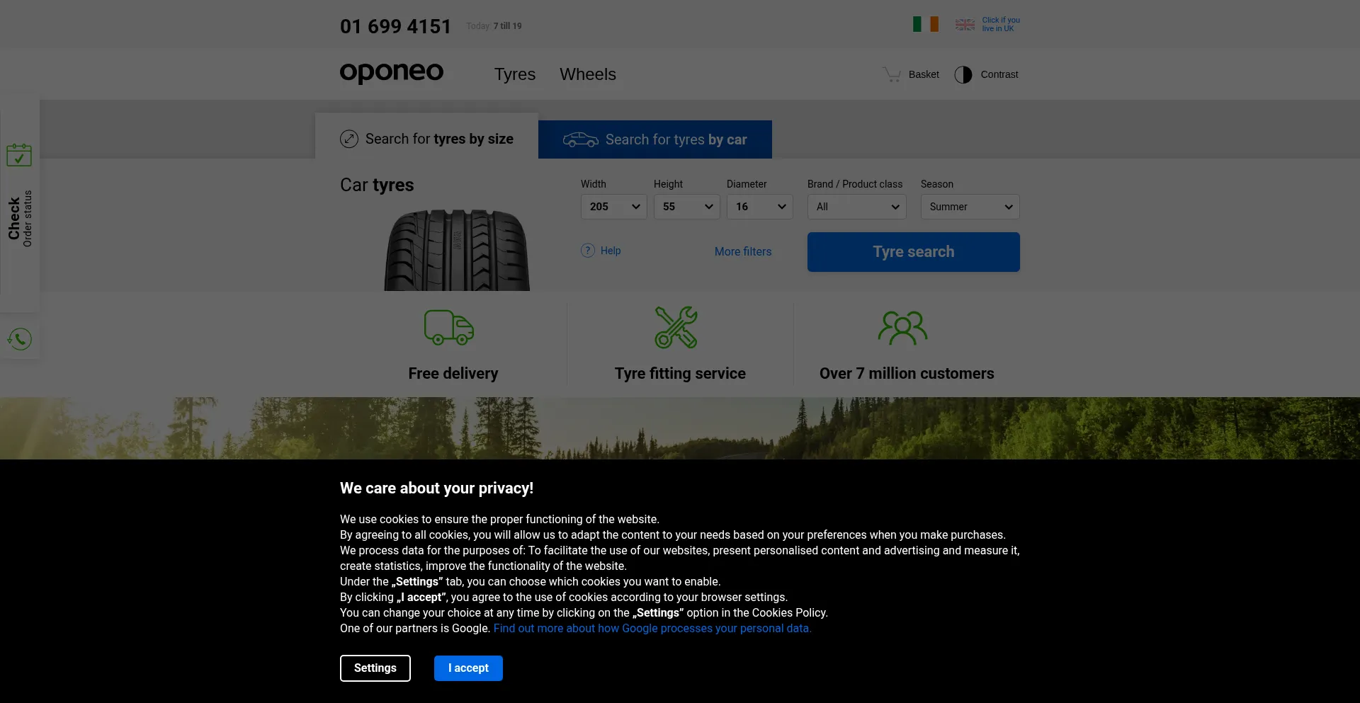 Oponeo.ie Screenshot