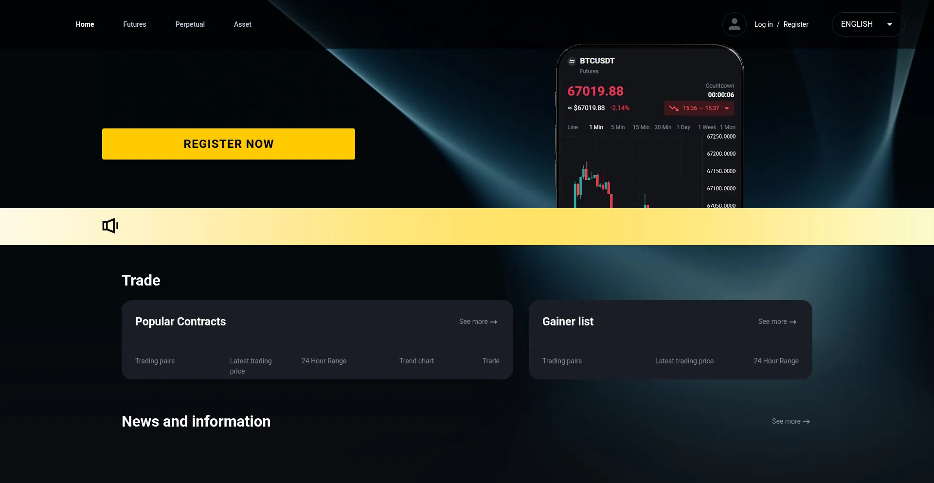 Website screenshot of Optcoinyy.com