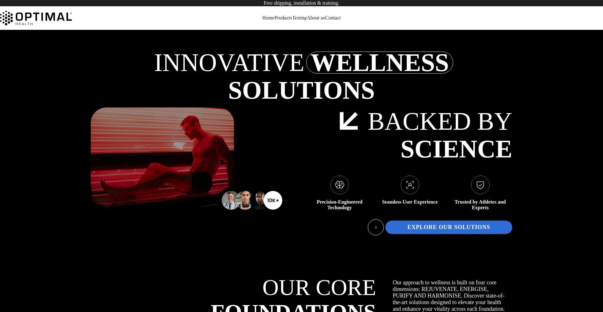 Website screenshot of Optimalhealth.co
