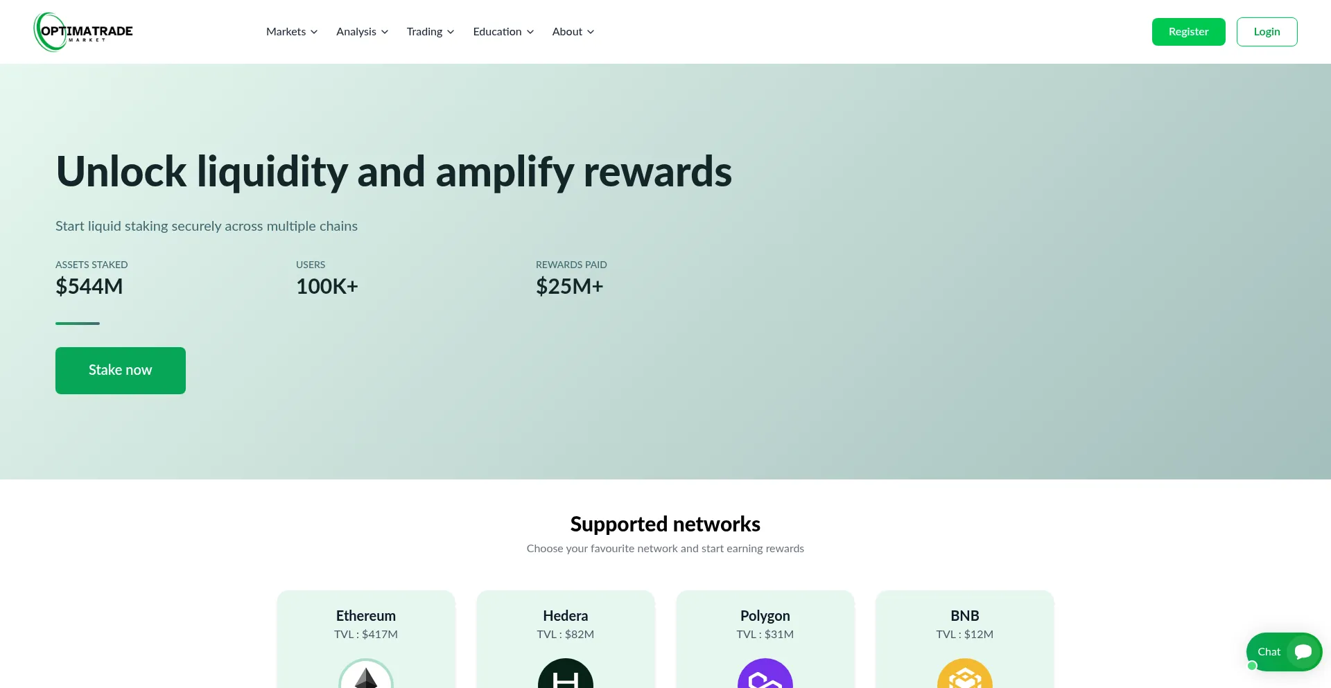 Website screenshot of Optimatrademarket.com