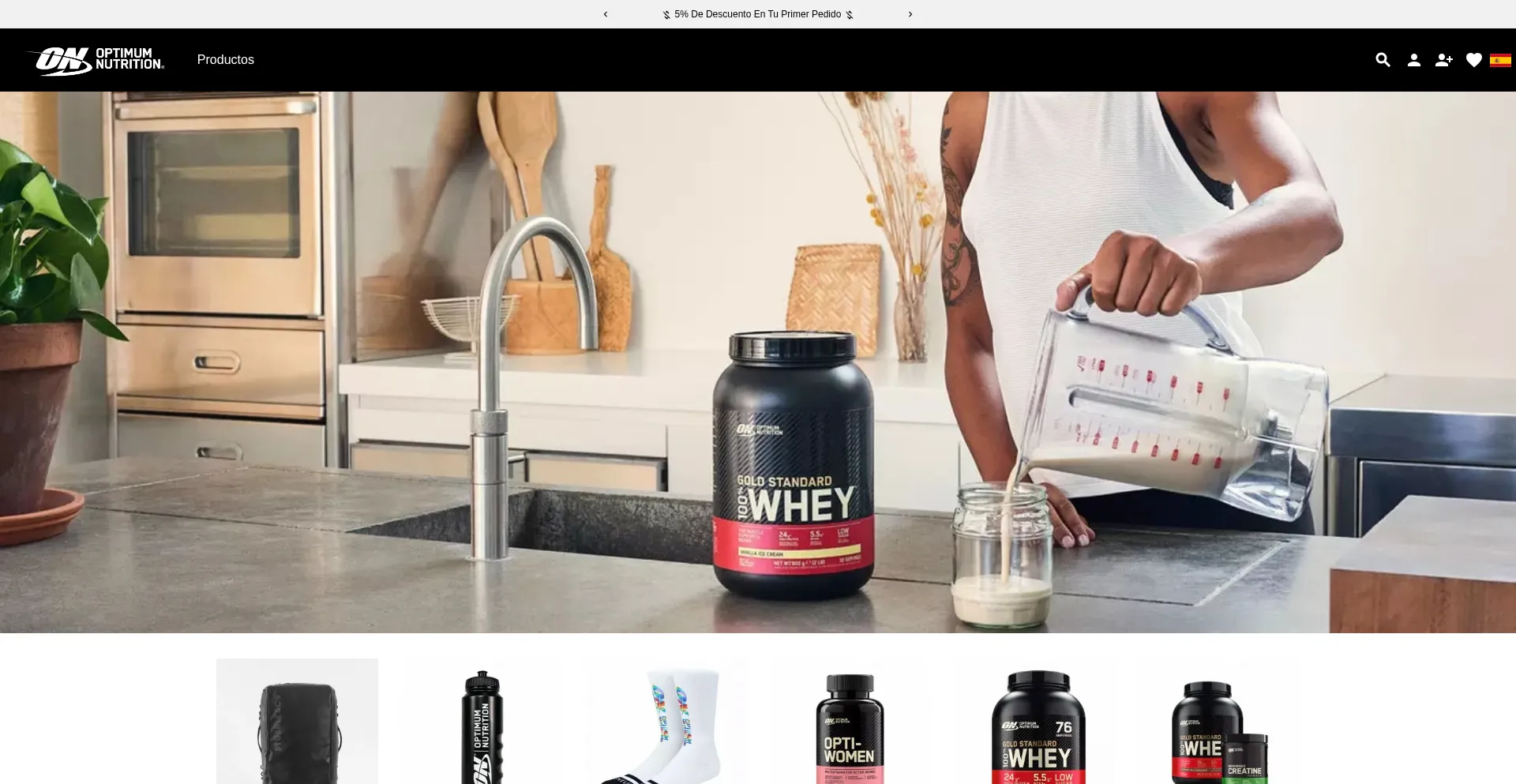 Website screenshot of Optimumnutritionespana.com