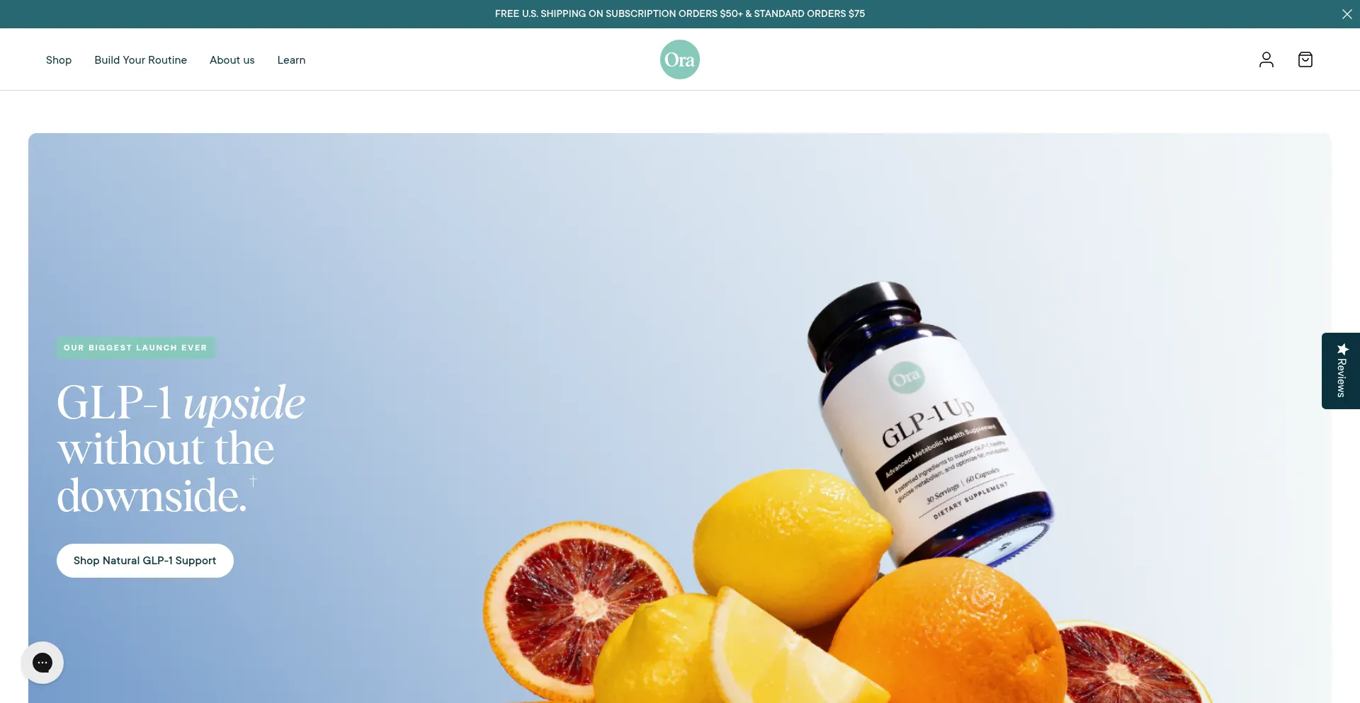 Website screenshot of Ora.organic