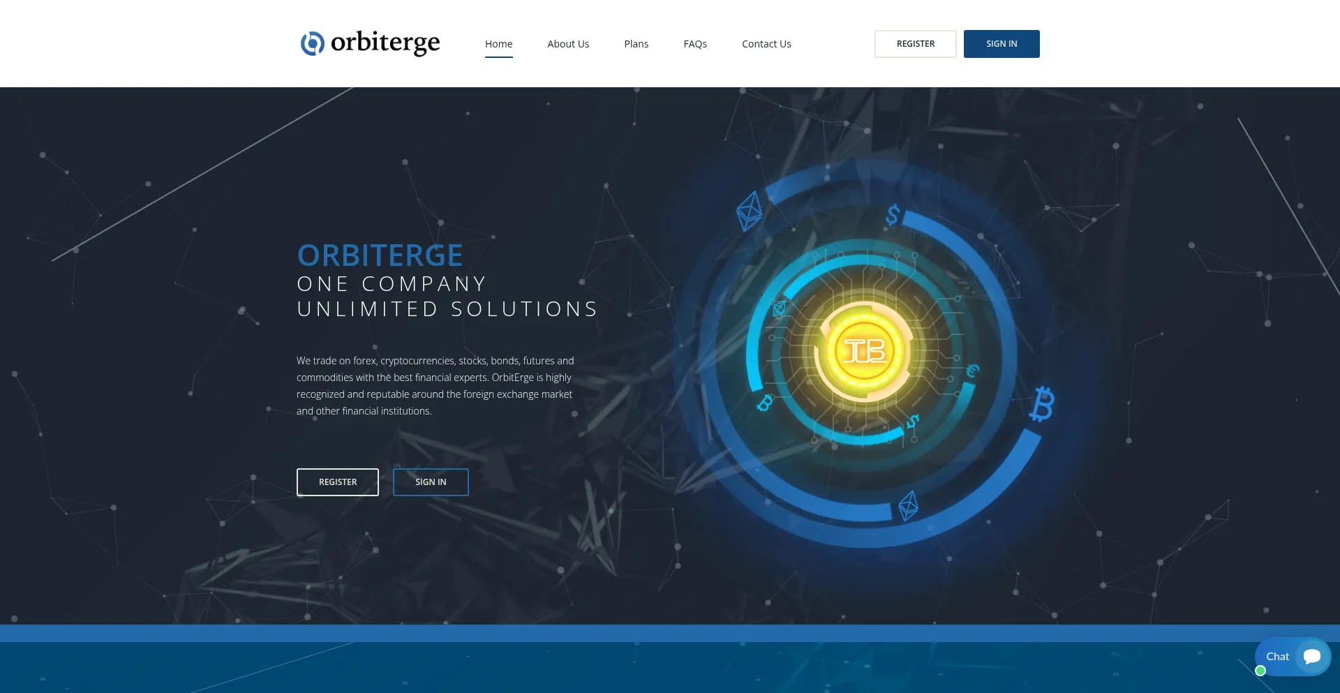 Website screenshot of Orbiterge.com