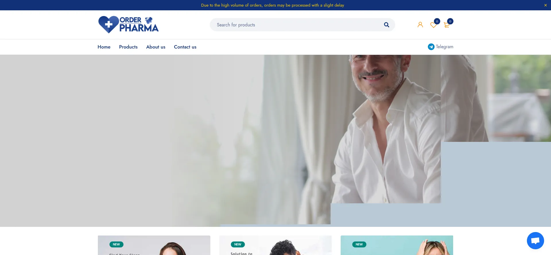 Website screenshot of Order-pharma.com