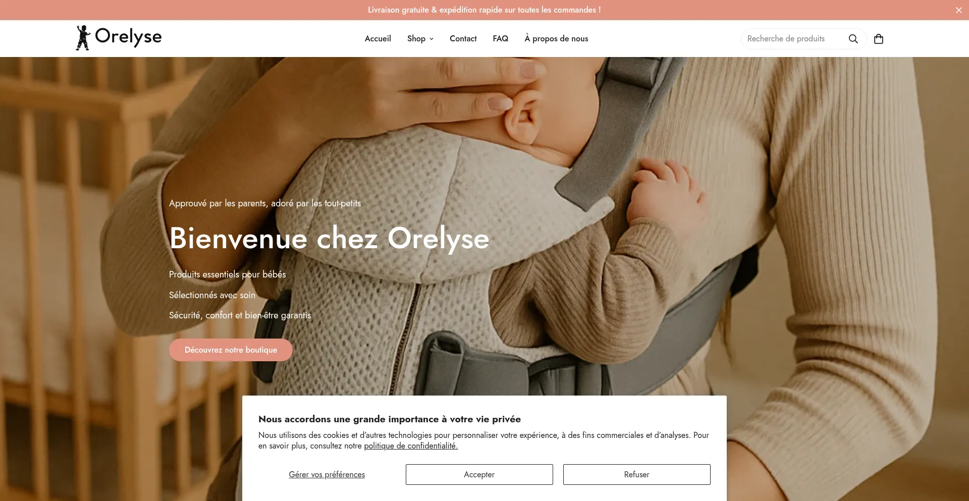 Website screenshot of Orelyse.com