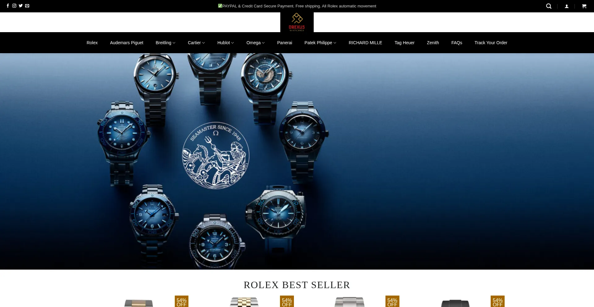 Website screenshot of Orexuswatches.com