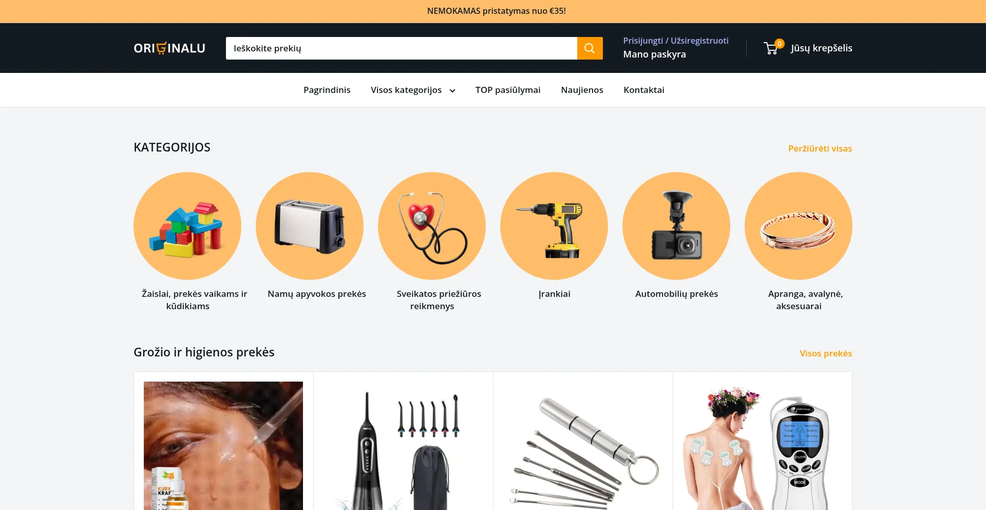 Originalu-pigu.com Screenshot