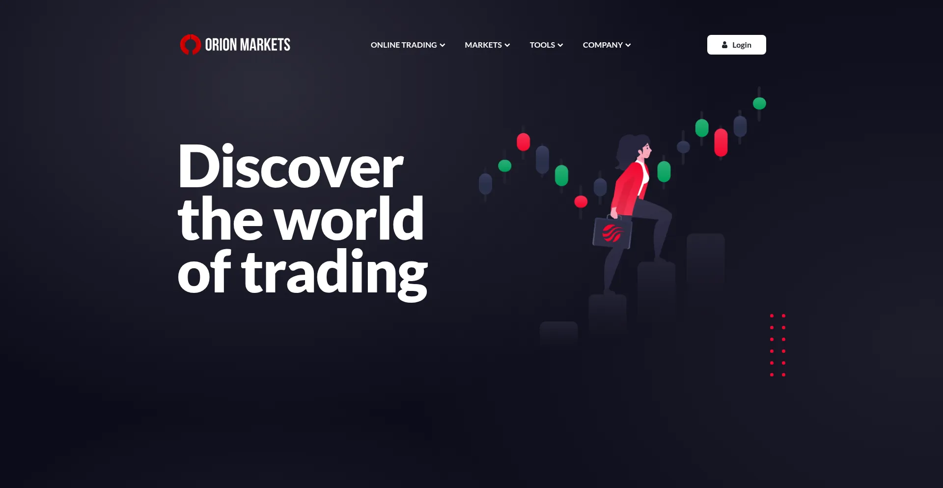 Website screenshot of Orionmarkets.net