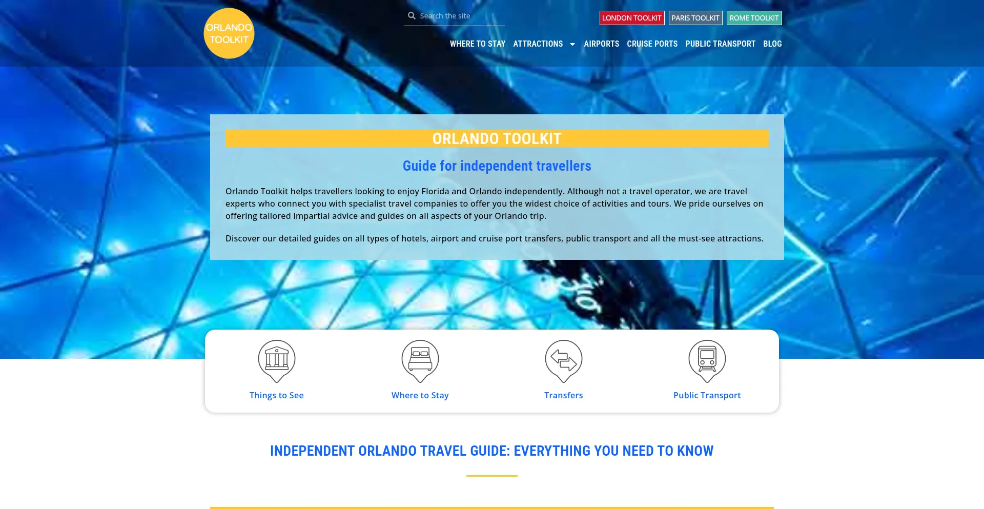 Website screenshot of Orlandotoolkit.com