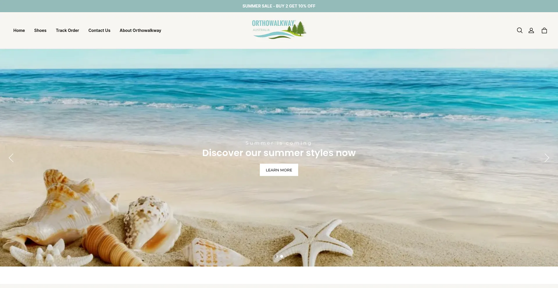 Website screenshot of Orthowalkway.com