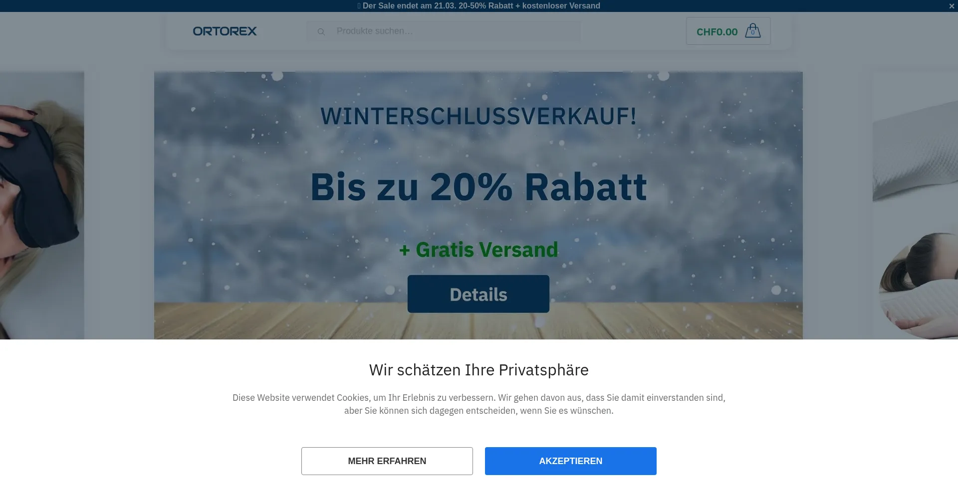 Website screenshot of Ortorex.ch