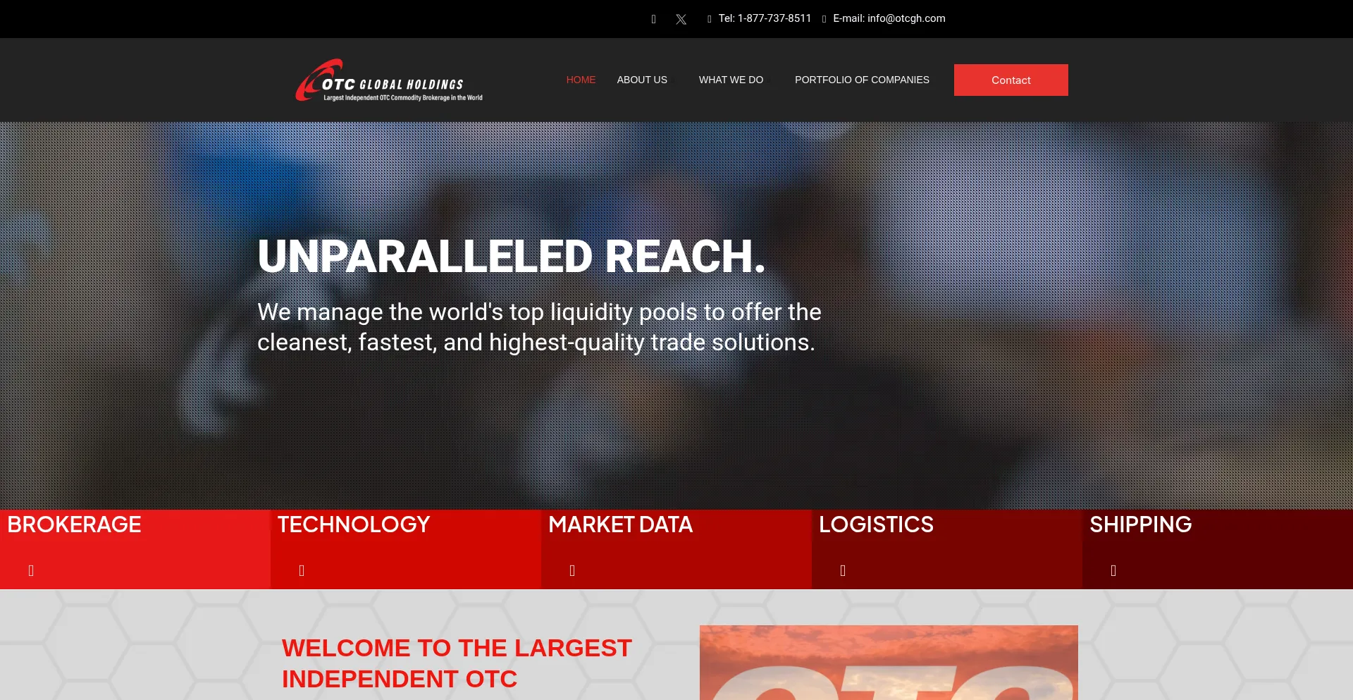 Website screenshot of Otcgh.com