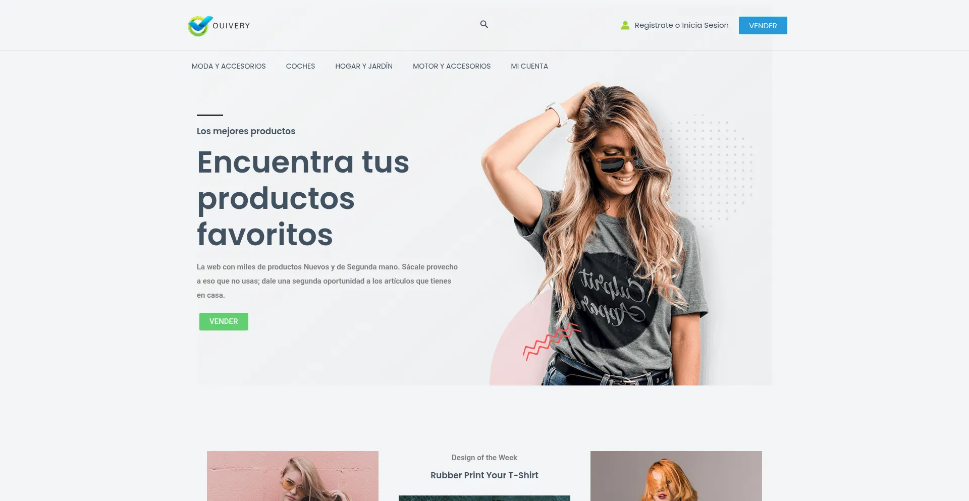 Website screenshot of Ouivery.com
