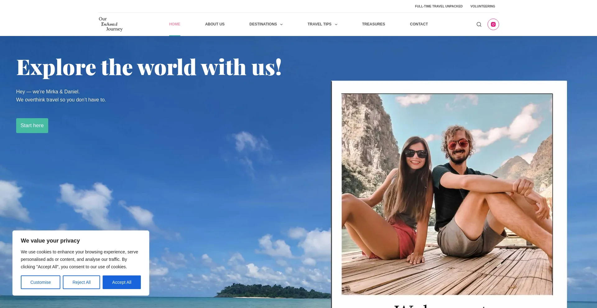 Website screenshot of Ourenchantedjourney.com
