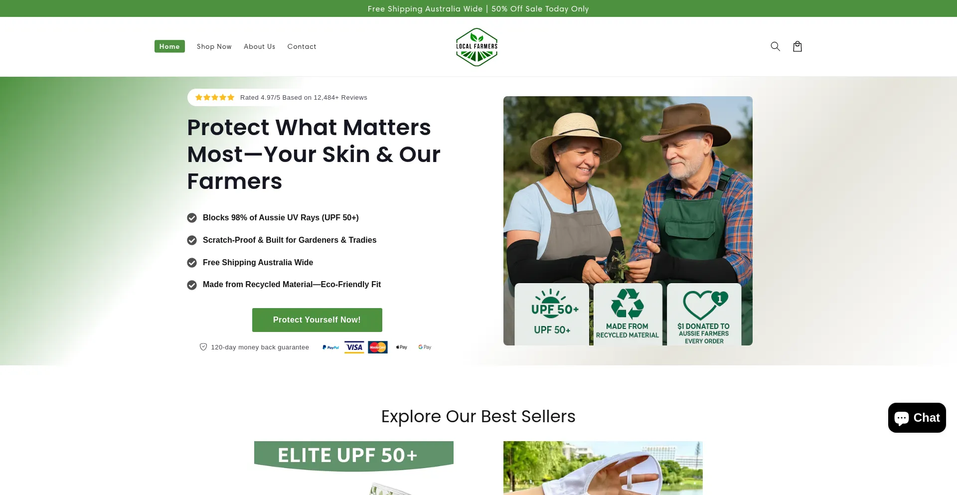 Website screenshot of Ourlocalfarmers.com
