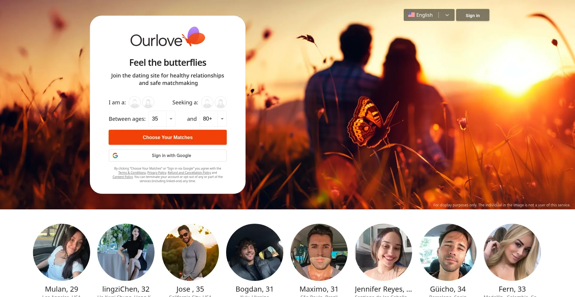 Website screenshot of Ourlove.com