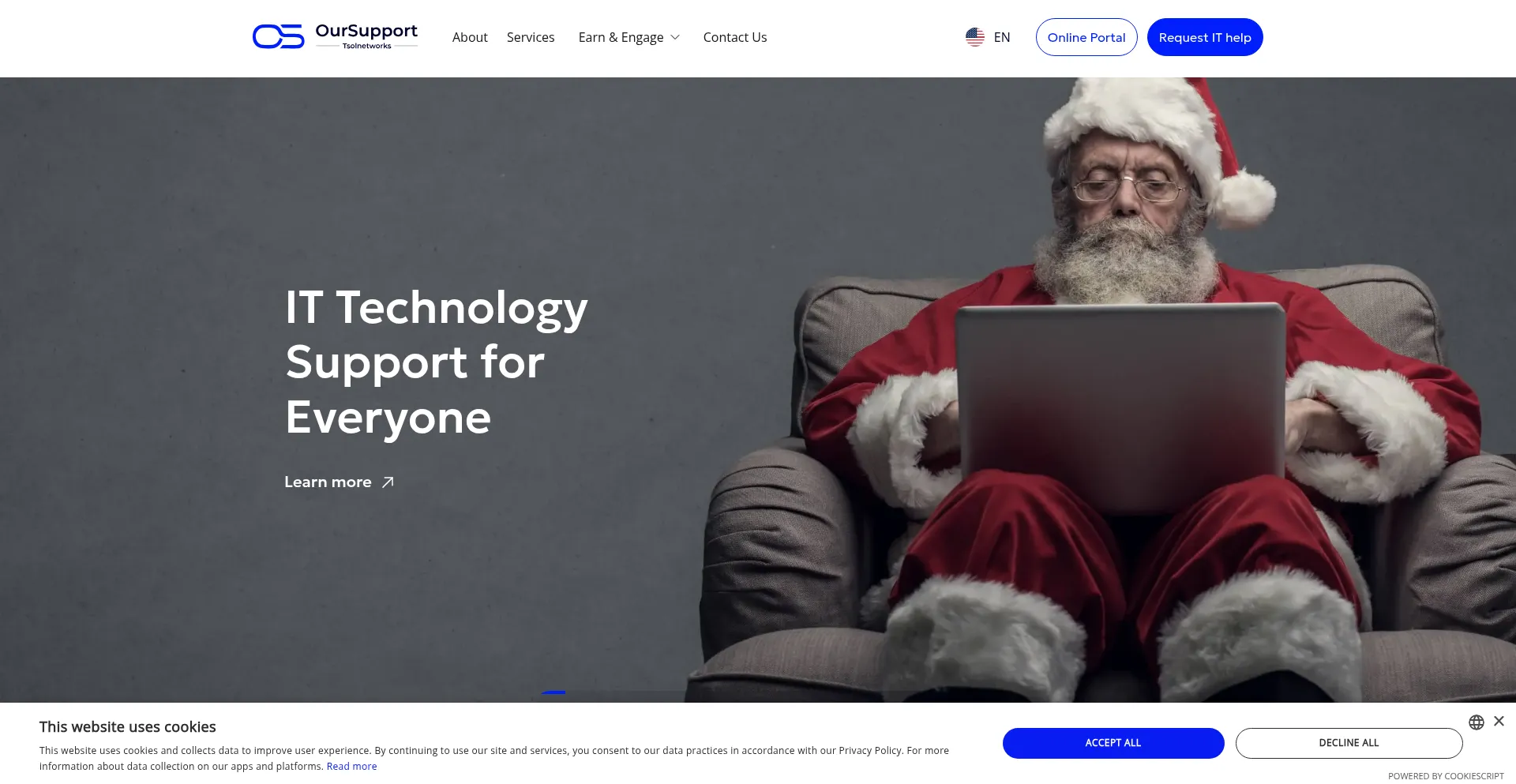 Website screenshot of Oursupport.co