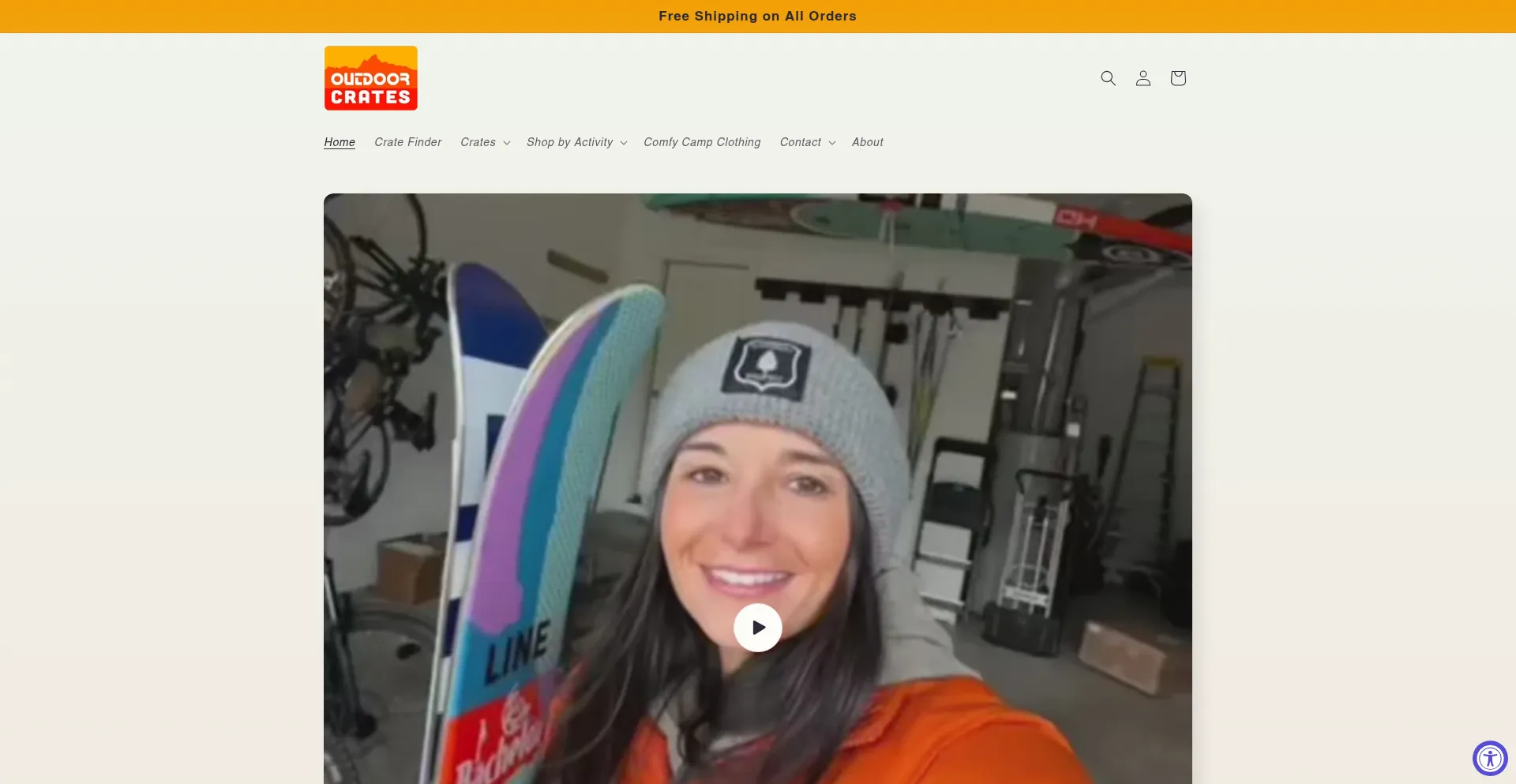 Website screenshot of Outdoorcrates.com