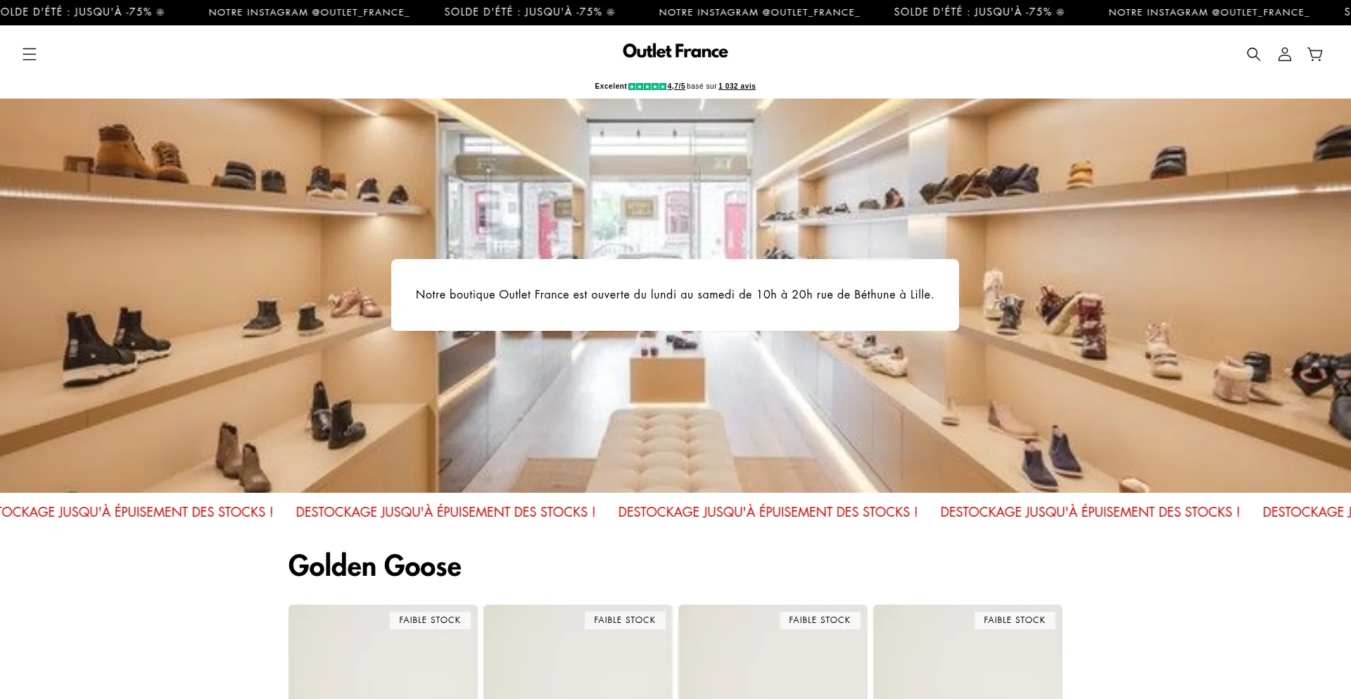 Website screenshot of Outlet-fr.shop