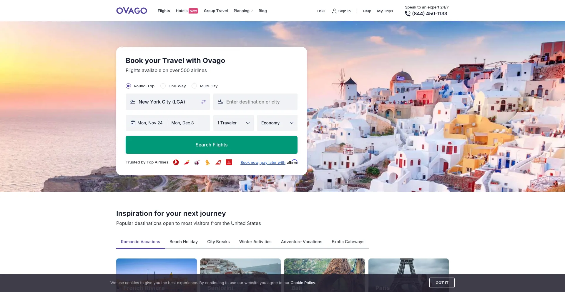 Ovago.com Screenshot
