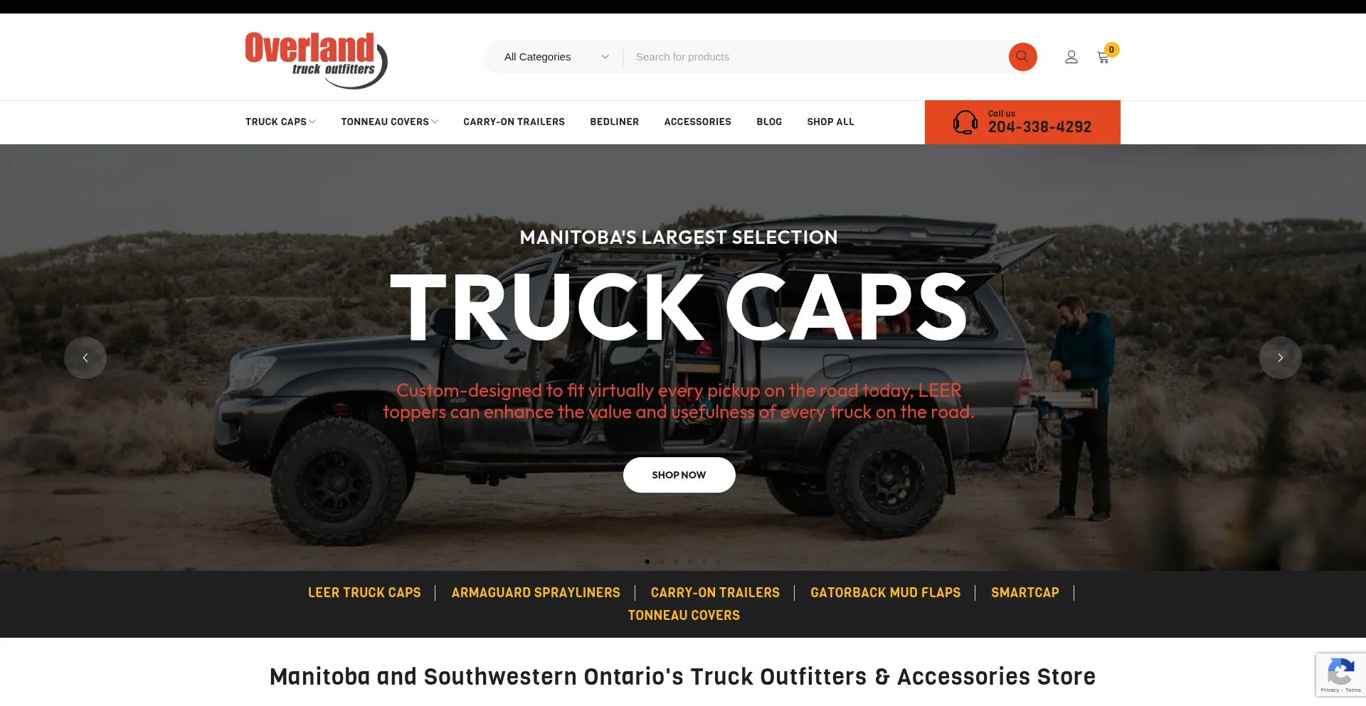 Website screenshot of Overlandtruck.com