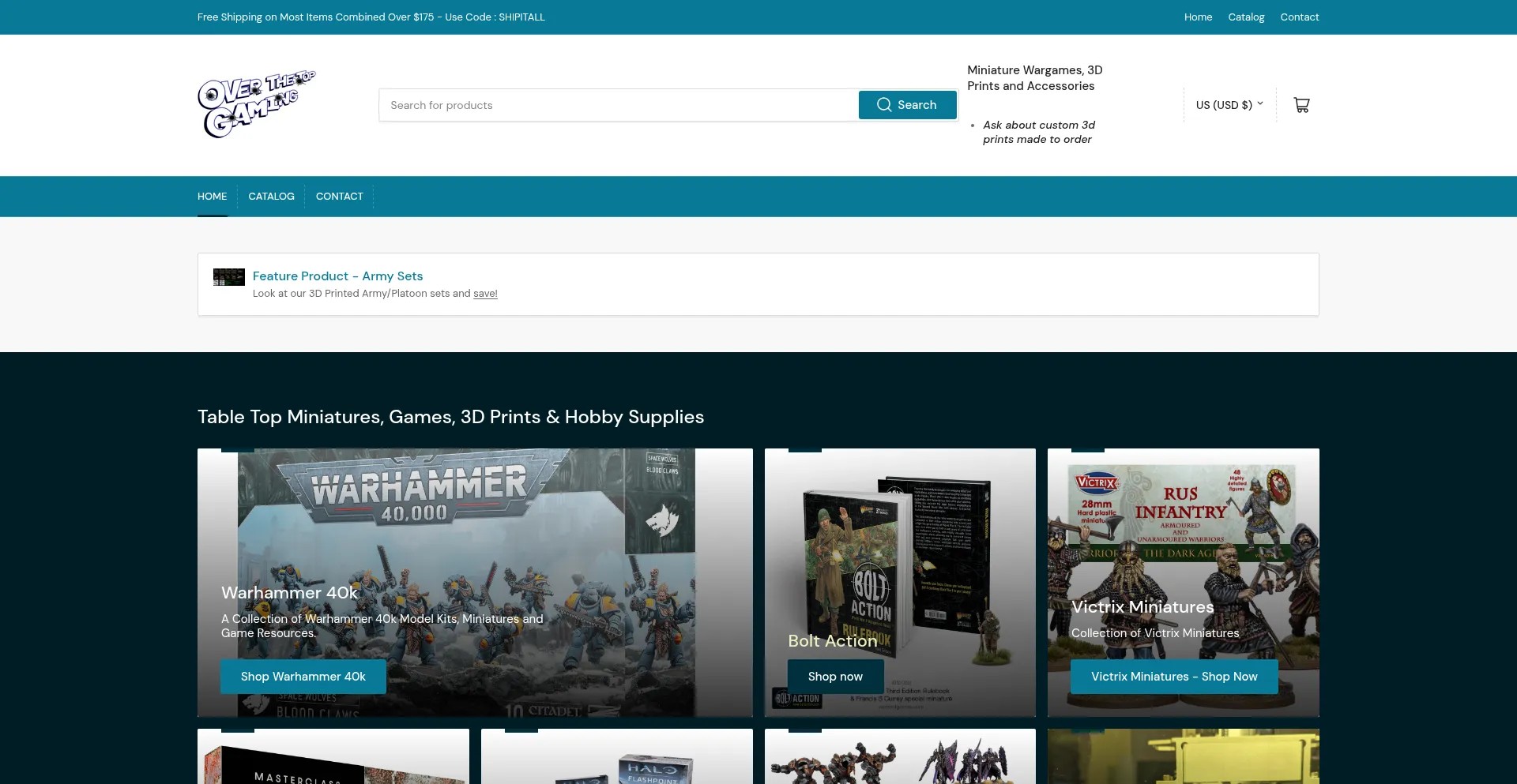 Website screenshot of Overthetopgaming.ca