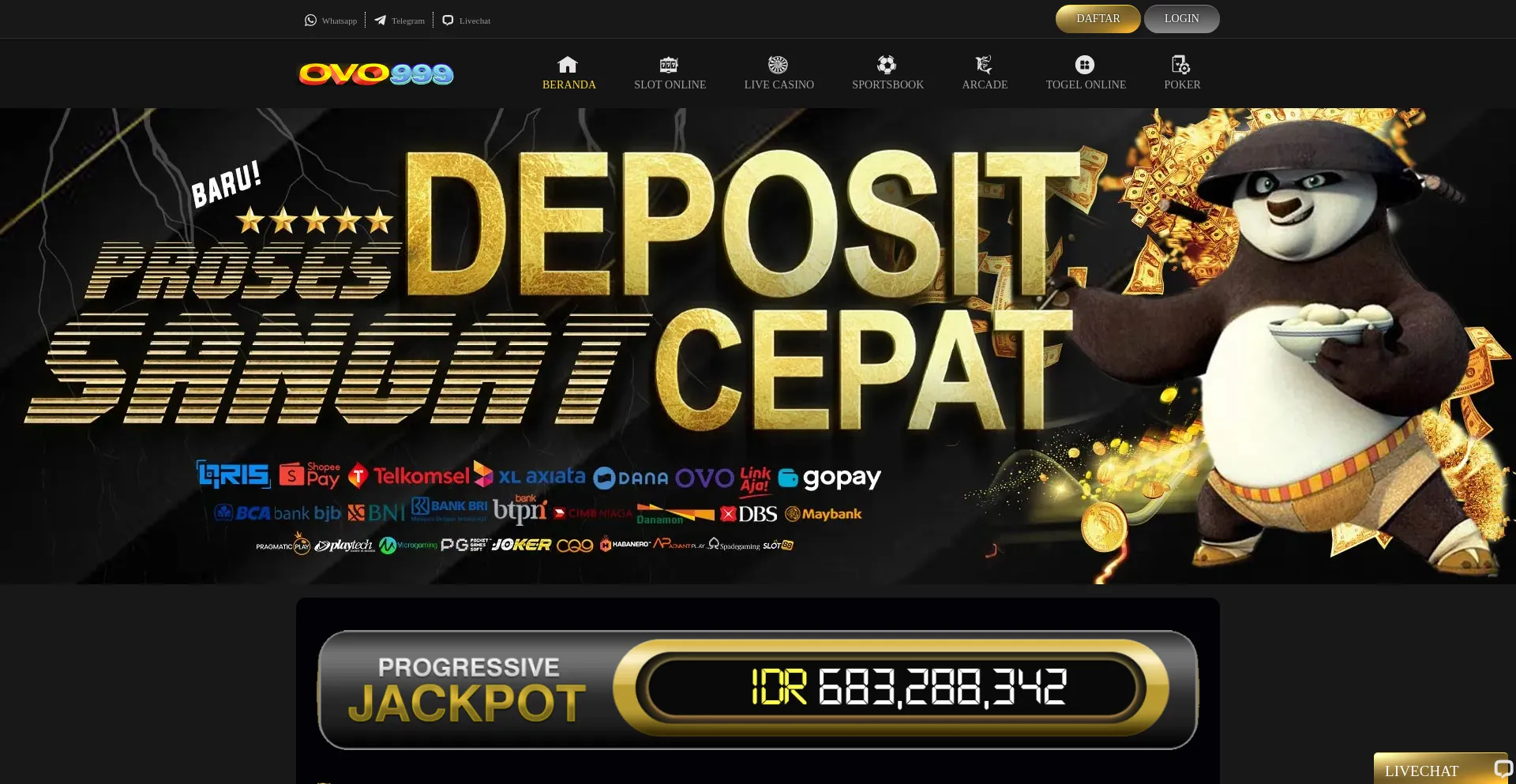 Website screenshot of Ovo999.org