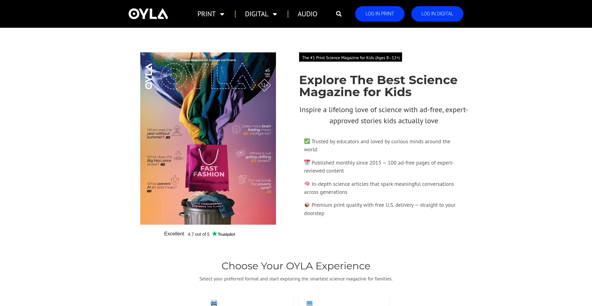 Website screenshot of Oyla.us