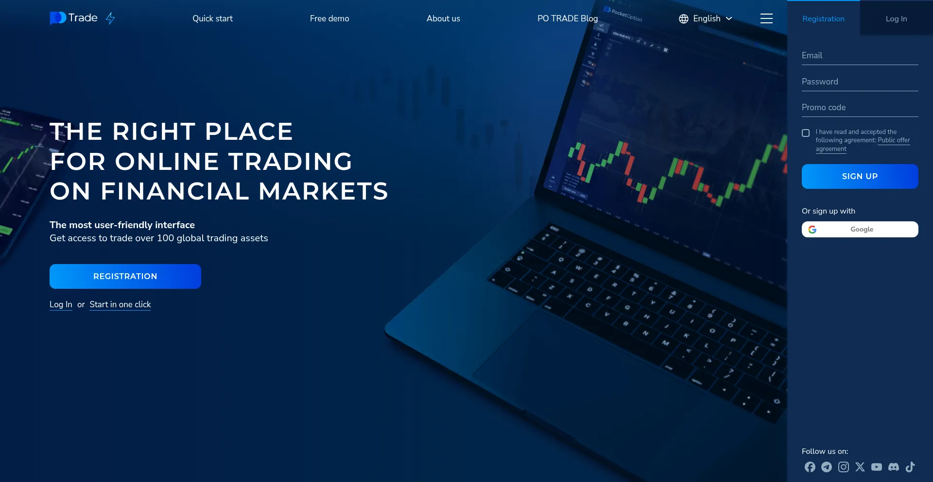 Website screenshot of P.finance