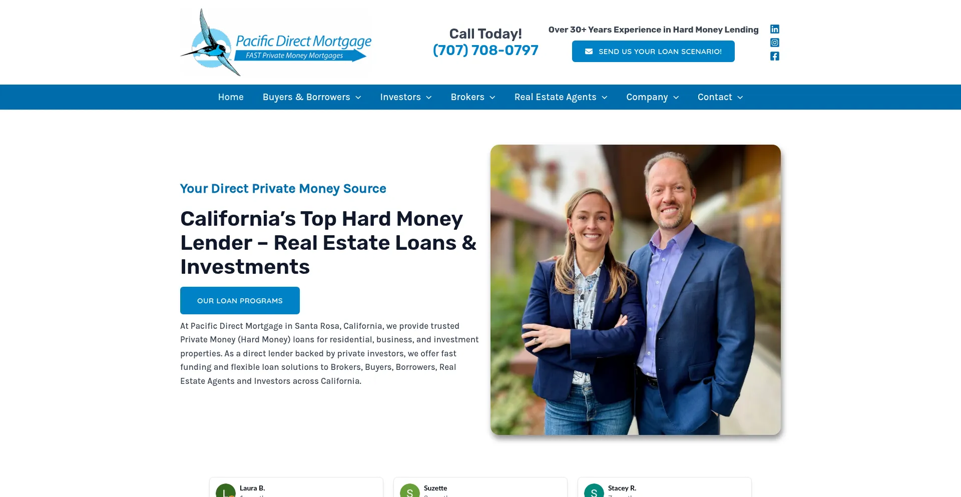 Website screenshot of Pacificdirectmortgage.com