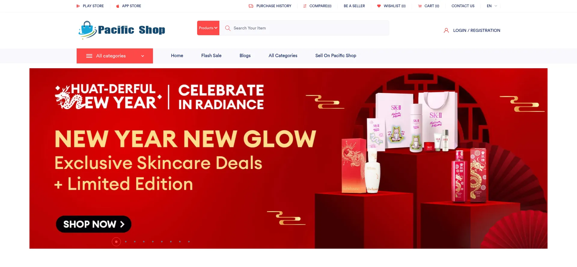 Website screenshot of Pacificshop.top