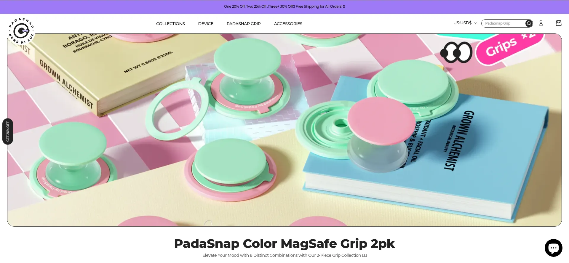 Website screenshot of Padasnap.com