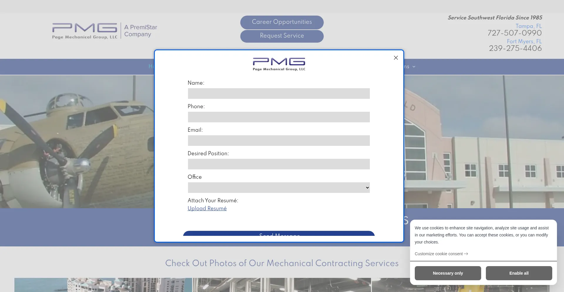 Website screenshot of Pagemech.com