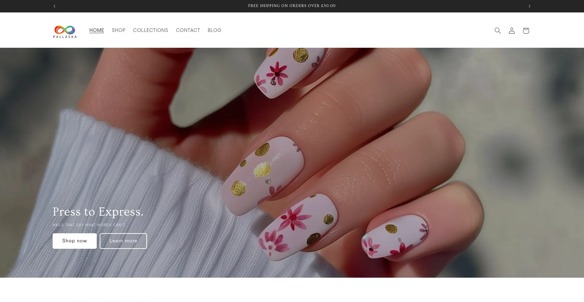 Website screenshot of Pallaskanails.co.uk