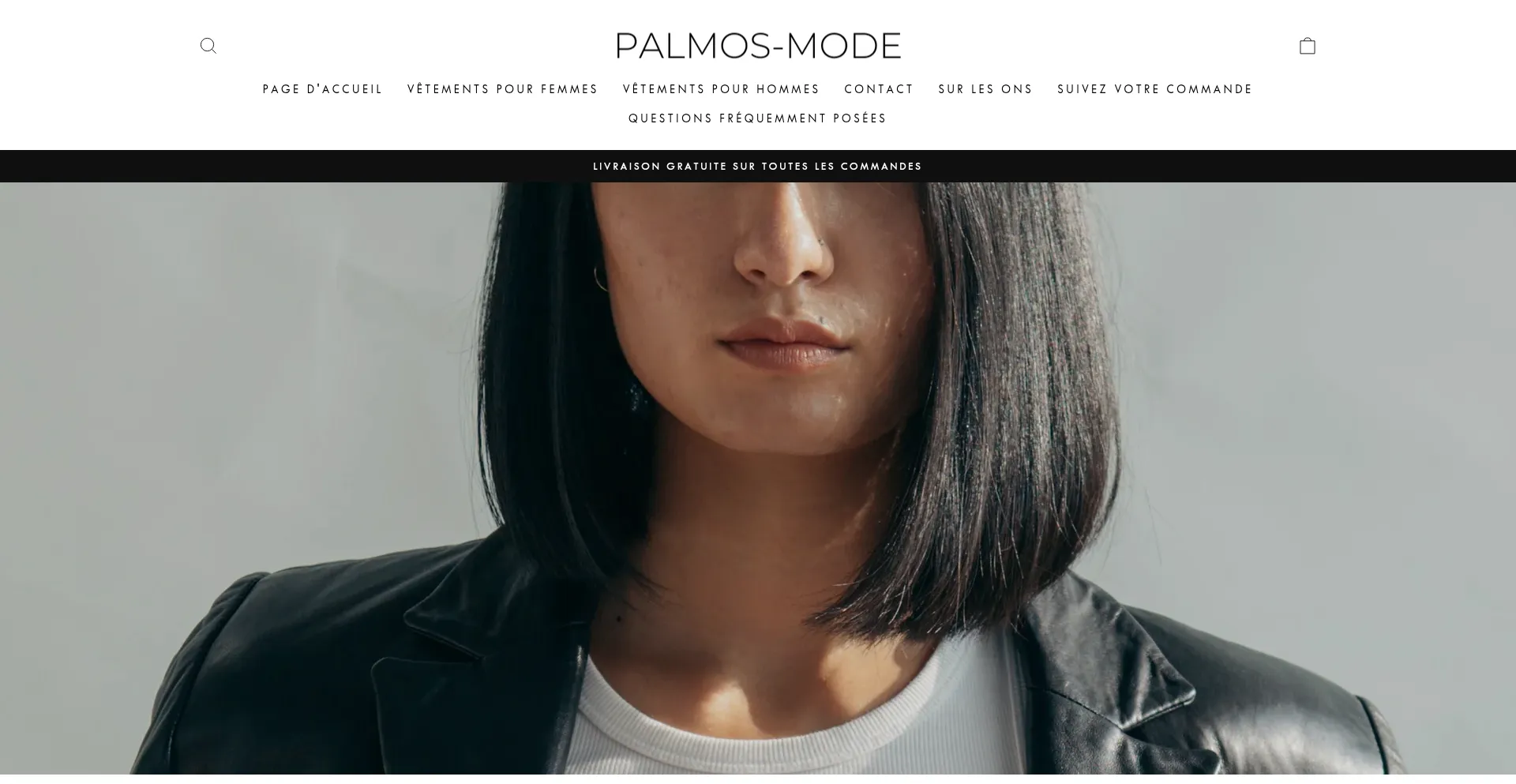 Website screenshot of Palmos-mode.fr