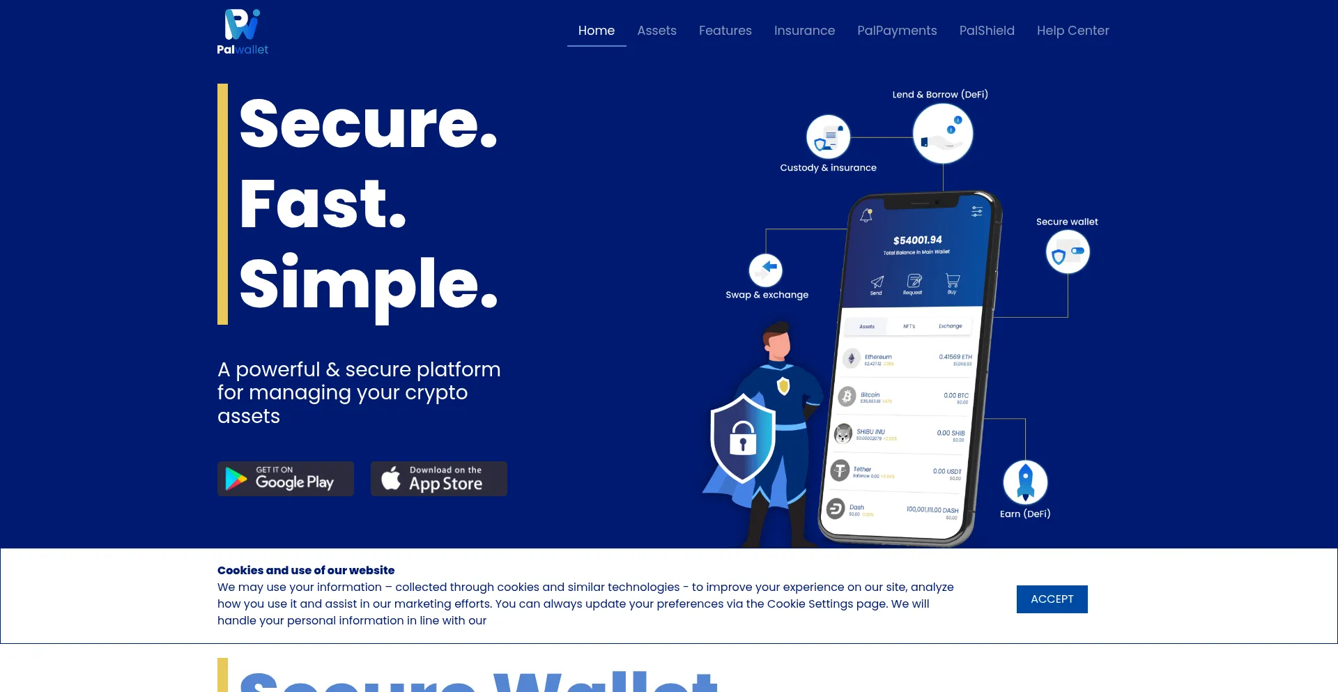 Website screenshot of Palwallet.com