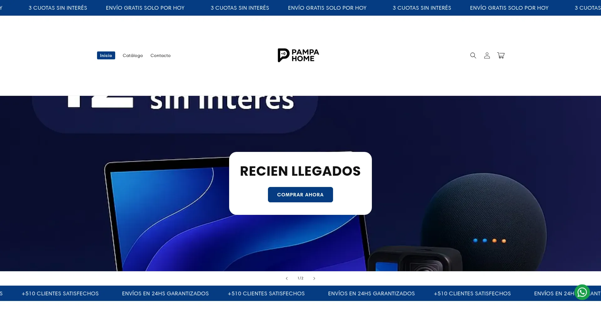 Website screenshot of Pampahome.net