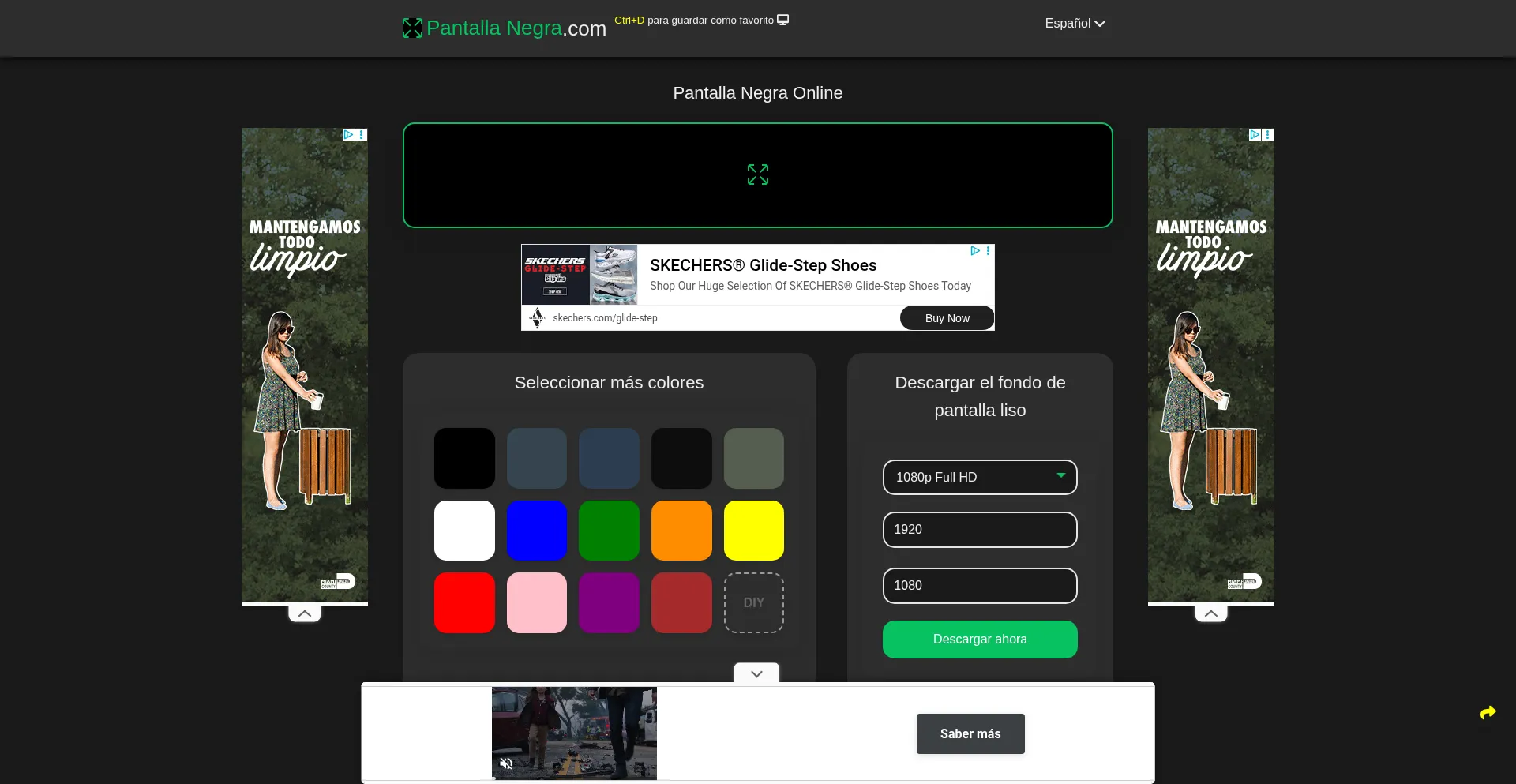 Website screenshot of Pantallanegra.com