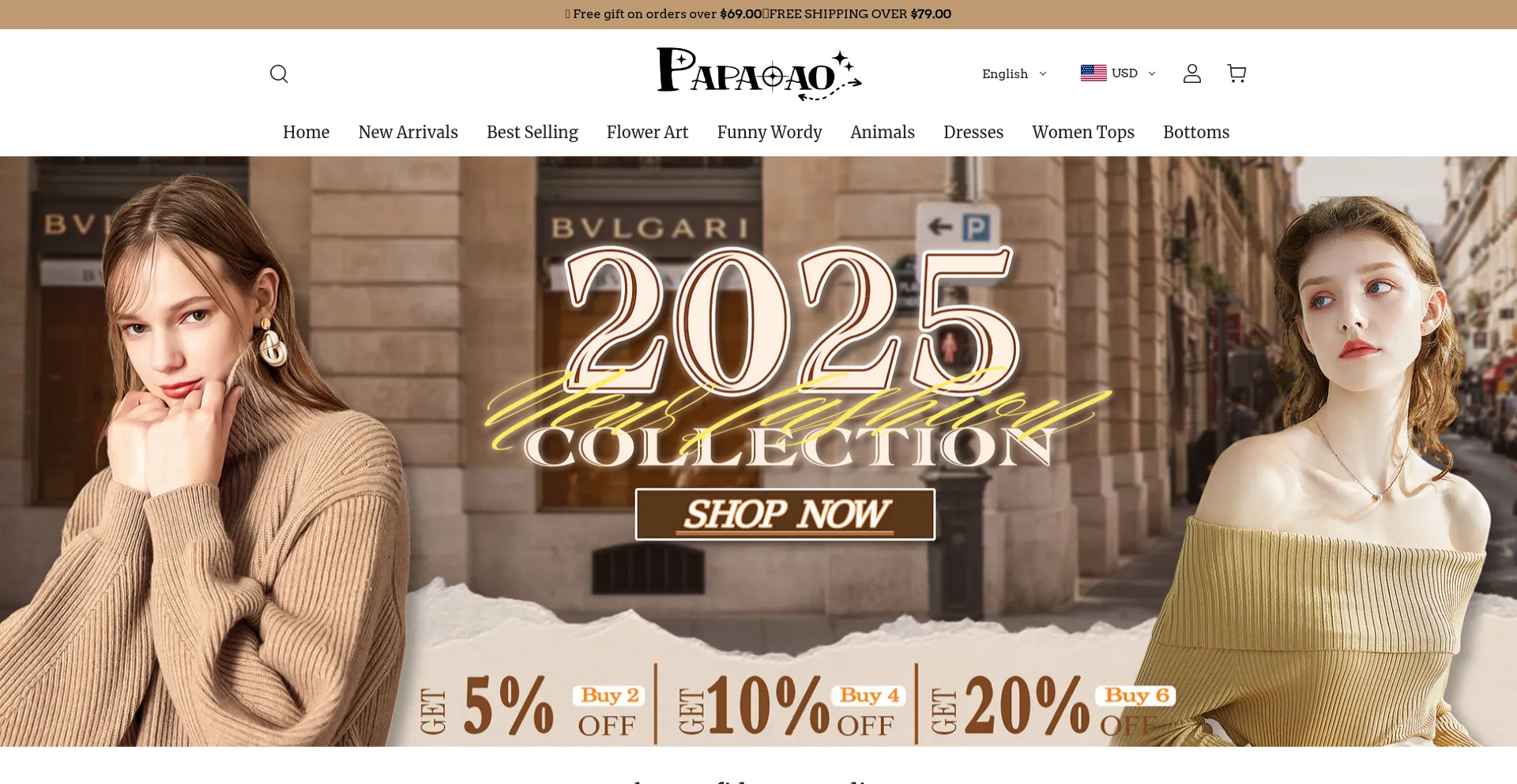 Website screenshot of Papaoao.com