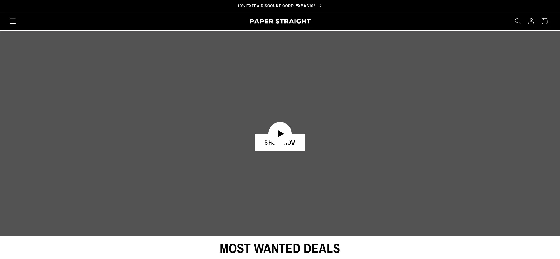 Website screenshot of Paperstraight.com